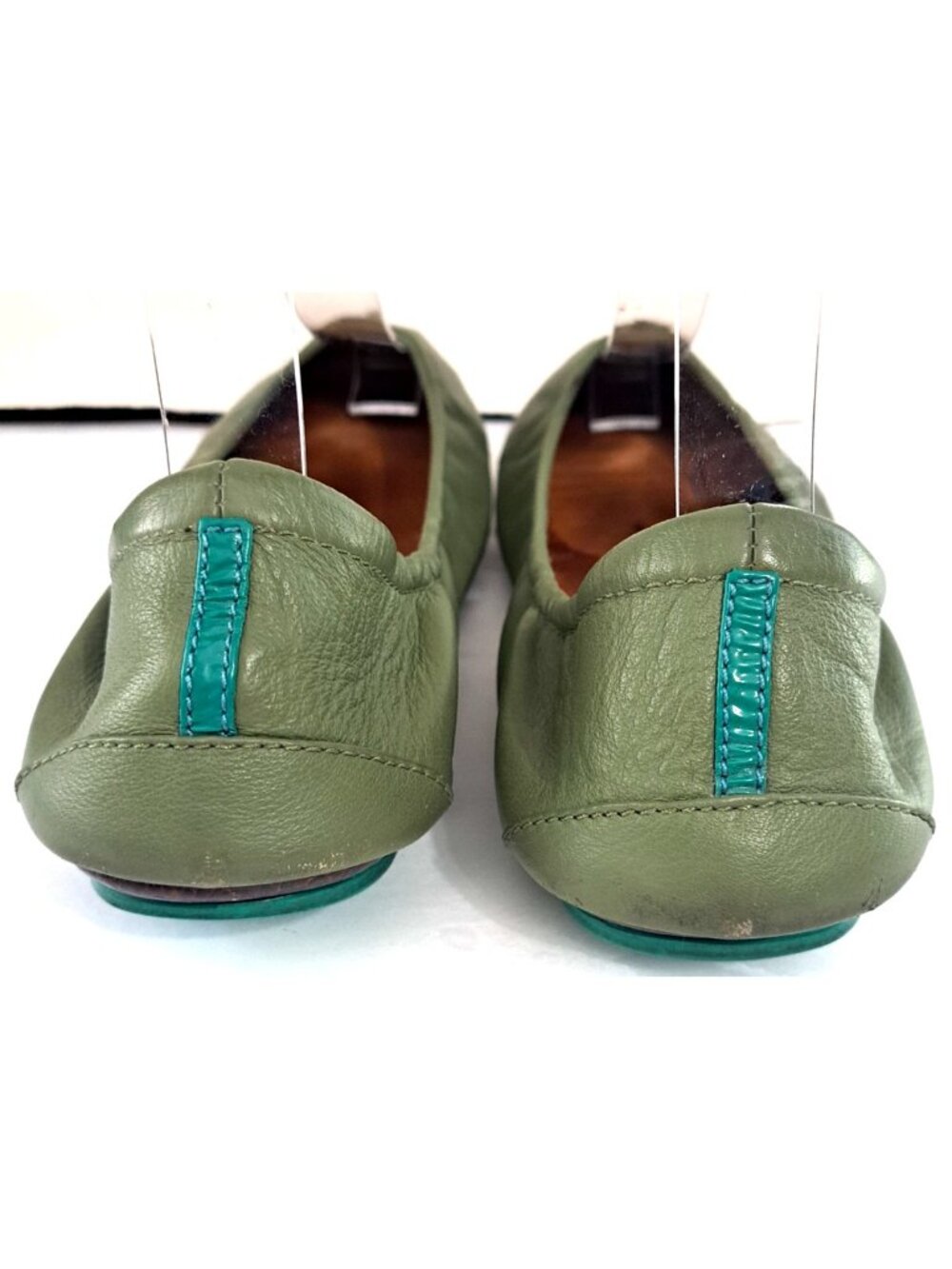 Tieks by Gavrieli Women’s 8 Olive Green Leather Foldable Ballet Flats Round Toe - Picture 4 of 14